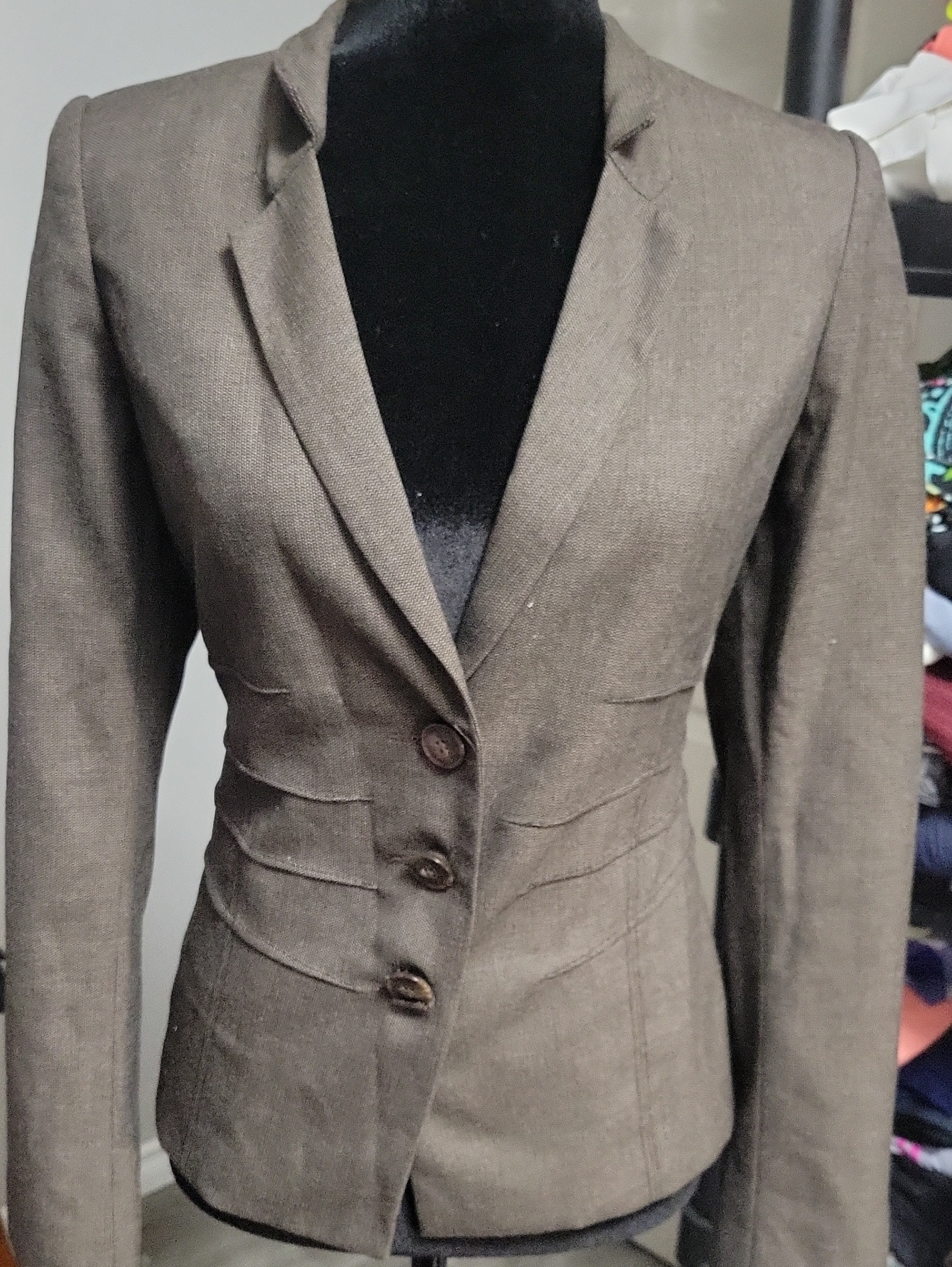 Le Chateau Xxs Vintage Brown Button Up Blazer